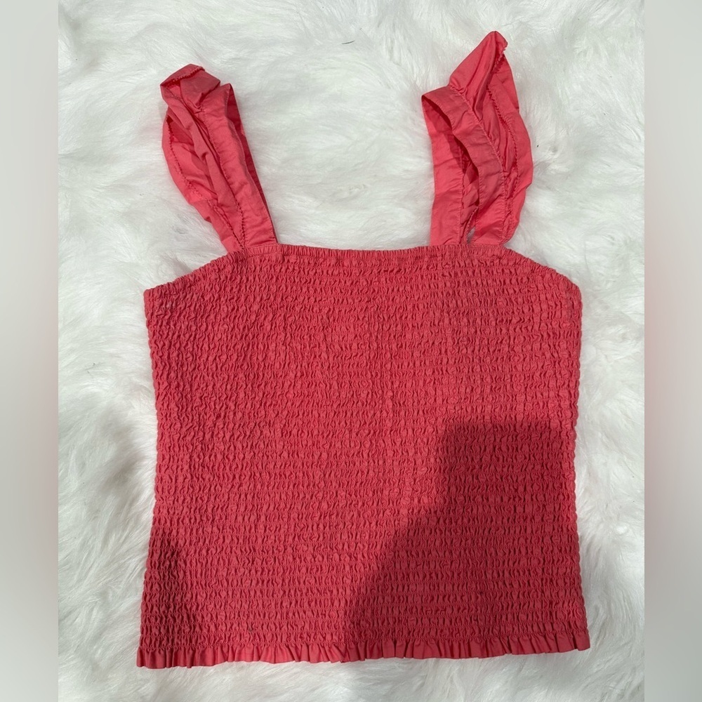 Old Navy Pink Smocked Ruffled crop Top - Picture 4 of 6
